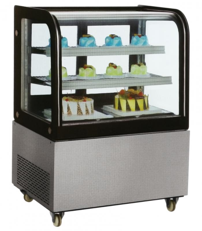 Curved Edge Refrigerated Floor Display Case with 270 L capacity